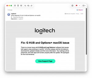 Logi Options+ et G HUB ne se lançaient même plus sur Mac, Logitech regrette « une erreur impardonnable » 🆕