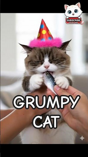 Adorable Grumpy ,Cats birthday!#birthday #cat golden meow meow soda pop golden