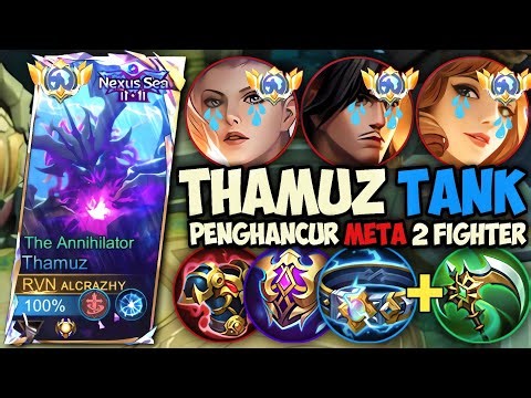 SUPER TEBAL‼️NYOBAIN THAMUZ TANK LAWAN META 2 FIGHTER | GAMEPLAY TOP GLOBAL THAMUZ - MLBB