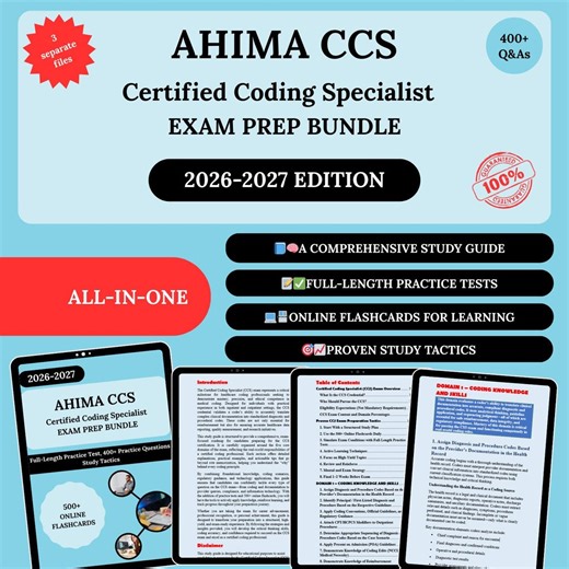 CCS Exam Bundle 2026 | Ccs (ahima) Exam Prep | Medical Coding Notes | Certified Coding Assistant Exam 2026 | Ccs Study Guide | Ahima Ccs - Etsy