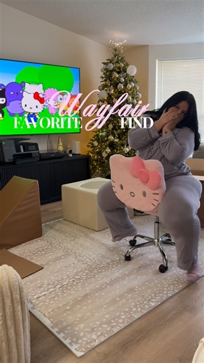 Jenny Medina on Instagram: "🔗LINK IN MY AMAZON STOREFRONT @wayfair really understood the assignment with this Hello Kitty vanity chair💗 If you’ve been looking for a cute and functional vanity chair, this one from Wayfair checks every box! It’s comfy cushion, smooth rolling wheels, and the prettiest soft pink aesthetic. Worth every penny. #WayfairPartner #wayfairfinds #wayfairelevate #hellokitty #vanitychair"