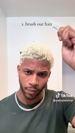 maintaining blonde hair is so annoying but worth it #blondehairstyles #boyswithblondehair #bleachinghair #blackboyswithblondehair
