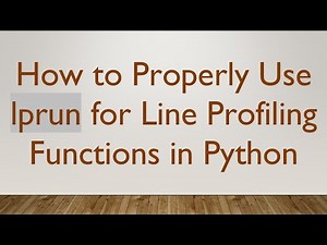 How to Properly Use lprun for Line Profiling Functions in Python