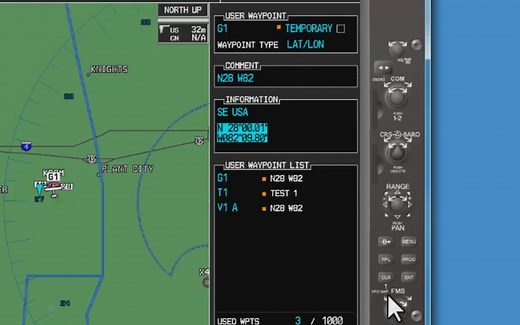 Garmin1000导航点手动打点