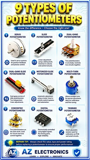 Did You Know There Are Many Different Types of Potentiometers? | Electronics Basics