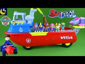 Paw Patrol Toys Sea Patroller Boat with Sea Patrol Ryder ATV Marshall Chase Skye Rubble Vehicle Toys