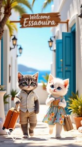 Tom & Luna’s Adventures 🐾 Exploring Essaouira, Morocco ✨ Inspired by the real place — shown in their cozy art style 🐾❤️ #AI #tomandluna #cute #viralreelsシ #travel #marocco | Tom & Luna’s Adventures