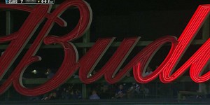 Kyle Schwarber broke Wrigley's Budweiser sign with a massive BP homer