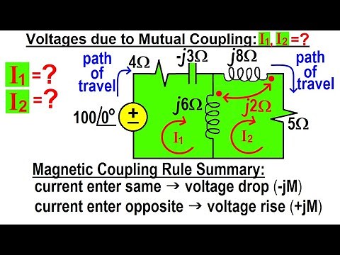 Electrical Engineering: Ch 14 Magnetic Coupling (17 of 55) Voltage Due to Mutual Coupling: I1=? I2=?