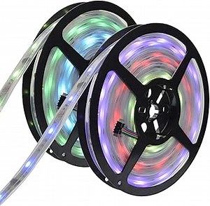 6803 IC RGB Magic Dream Color Multicolors LED Strip Lights Full Set (Strip Lights + Remote Controller + Power Adapter) Waterproof IP67 Tube Covered (10m/32ft)