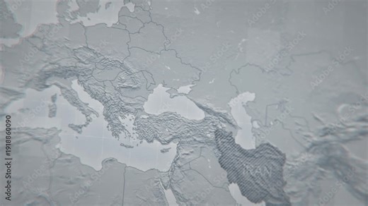 A detailed political map of Iran showing its borders and geographic location in the Middle East. Perfect for news, educational content, and geopolitical projects.
