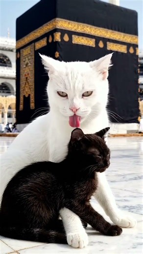 oh mother cat and her baby #eyecatchy #cat #youtube