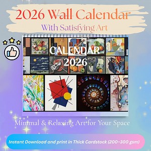 2026 Abstract Art Wall Calendar | Small Space Decor (printable) - Etsy Canada