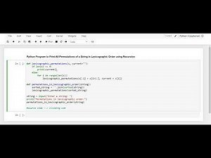 Day 77: Python Program to Print All Permutations of a String in Lexicographic Order using Recursion