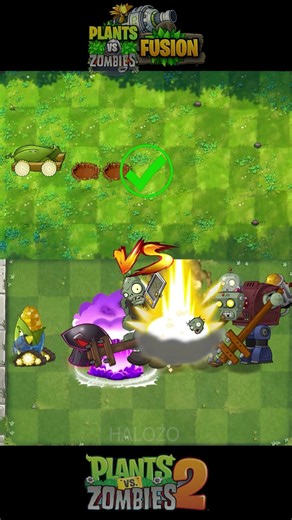 Pvz 2 Vs PvZ 1 Fusion - Cob Cannon & Doom Shroom Plant Vs Robot Gargantuar #pvz #pvz2 #shorts