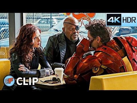 Black Widow Reveal - Randy's Donuts Restaurant Scene | Iron Man 2 (2010) 4K HDR Movie Clip