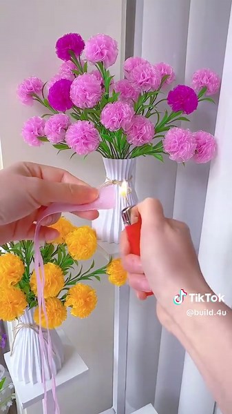 Ethereal Origami Carnations for Mother's Day