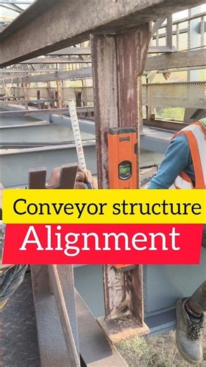 Conveyor structure short post alignment short view
