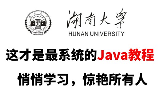 【湖南大学】这才是最系统的Java教程，你要悄悄学习，然后惊艳所有人，手把手教学，学完即可就业