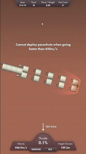 Mars Single Stage to Orbit Crash | SSTO in Space Flight Simulator