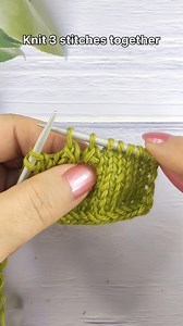 146K views · 1.1K reactions | Knit 3 stitches together#knitting #knit3stitchestogether #knittingtutorial #knittingvideo | Free Knitting Patterns | Facebook