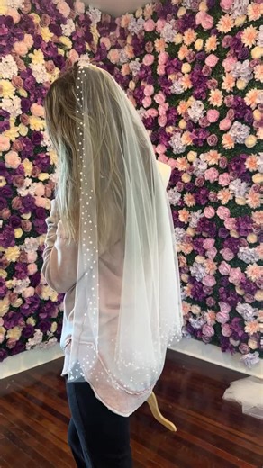 Blanca Veils on Instagram: "Today’s Veil Spotlight 🤍✨ This veil was made for the bride who wants light, airy, and effortless. The kind of veil that lets your dress shine while adding just the right touch of romance. I used my ultra-soft signature fabric (the one that floats like a cloud),and placed flatback pearls heavily around the edges for a delicate, feminine finish. It’s simple… but breathtaking. ➡️If you’re not sure which veil style is right for your dress, just send me a photo of your we