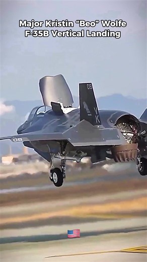 Major Kristin “Beo” Wolfe—F-35B vertical landing. #usa🇺🇸 #f35 #femalepilot #usmilitary #aviation