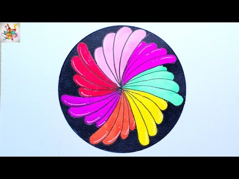 Colorful Mandala Drawing Easy | Satisfying Circle Art Tutorial for Beginners