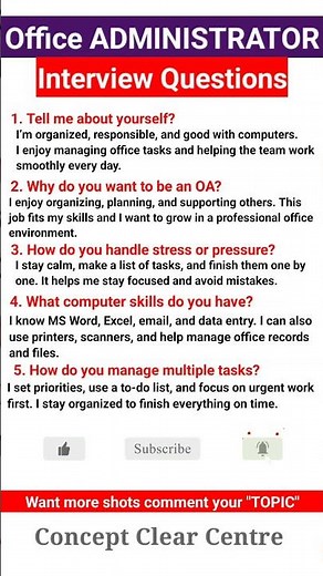 Office Administrator Job Interview Questions and Answers to Ace your Interview