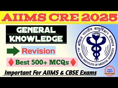AIIMS CRE General Knowledge Marathon | General Awareness & Current Affairs | AIIMS All Posts 2025