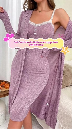Camicia da notte da donna con finiture in pizzo tinta unita e accappatoio a maniche lunghe aperto sul davanti, elegante e comodo pigiama per donna, pigiameria da donna per autunno e inverno, abbigliamento per la casa #holidaylook #christmaslook #luxuryfashion #fashionshapewear #longsleeve #shoponlinecurvy #sleepwear #summerdress #winterclothing #uglychristmasweaters