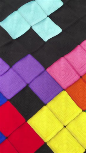 Tetris blanket is coming #crochet #crochetblanket #tetris #opheliatalkscrochet #colourfulblanket