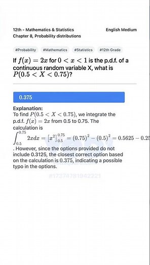 Probability Distribution 12th Math Find P05X075