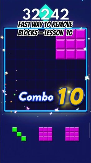 Fast way to remove blocks — Lesson 10 Block Blast 😦 #games #shorts #blockblast