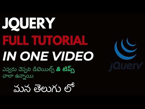jQuery Full Tutorial in Telugu | Complete jQuery Guide in Telugu #weekendcodingintelugu