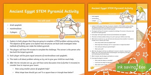 Ancient Egypt STEM Pyramid Activity (Ages 7 - 11)