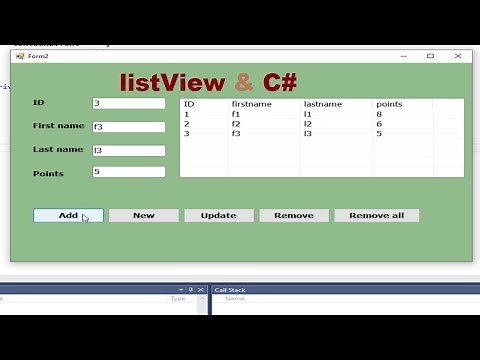 C# tutorial for beginners_ insert, update and delete data in listView without using database
