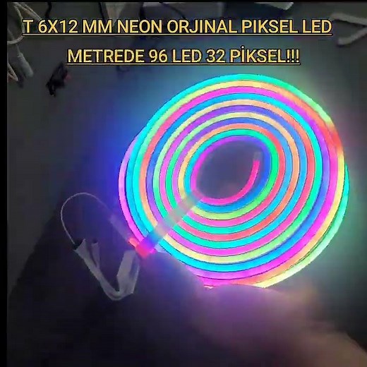 6x12mm NEON LED IP68 Metrede 96 led 12 volt adreslenebilir piksel led #ledlights #led #aydinlatma