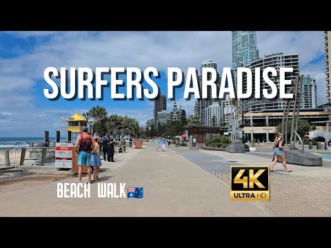 Gold Coast Walk 🇦🇺 | Surfers Paradise Beach Day Tour (4K)