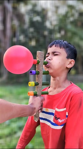 Creative Bamboo Tube Build with Colorful Balloon System