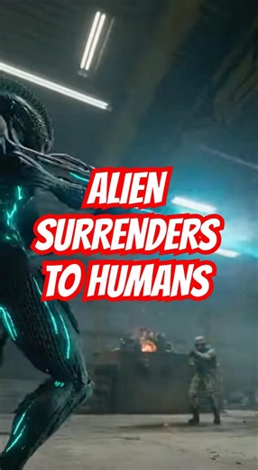 Alien Surrenders to Humans #aliensvshumans #scifishorts #aliens