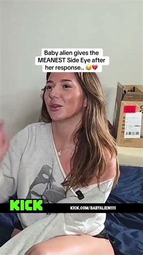 Baby alien gives the MEANEST Side Eye after her response.. 😂💔 #babyalien #funny #fyp #sideye