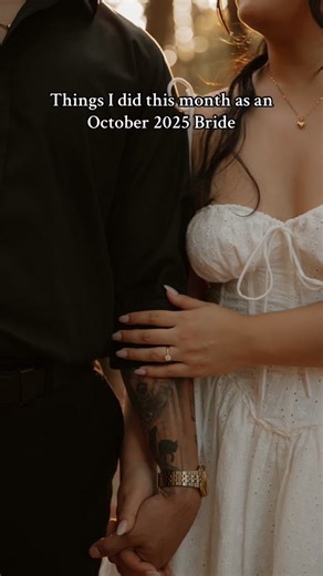 Things I did in November as an October 2025 bride! Honestly I felt like I didn’t do much this month until I made this video 😂 I think it was a rather productive month for wedding planning! How are my fellow brides doing? 😊 #2025bride #bridetobe #weddingtok #weddingtiktok #engagementphotos #engagementoutfit #engagementring #weddingplanning