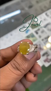 Natural Yellow Sapphire (Pukhraj heated only) Handmade Italian Chandi Ring in 925 Quality now available at Jewelhouse. Customization Available. For order booking and more Information Kindly Contact Our Whatsapp Number Given in the Main Page Bio Details. #foryou #viralvideo #silver #handmade #jewelry | Jewel House