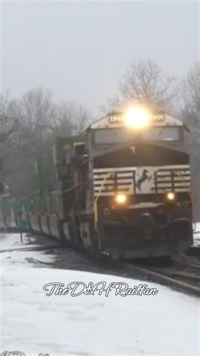 Norfolk Southern double stack train passes through Palmer, Ma