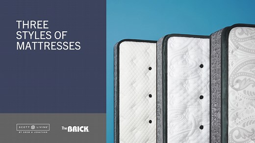Introducing Scott Living Mattresses by Drew & Jonathan Scott—three styles of mattresses with six comfort choices. | The Brick