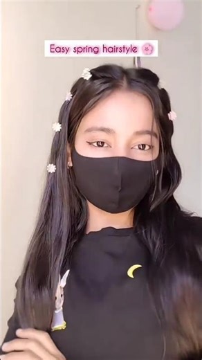 easy spring hairstyle 🎀🌸 #hairstyle #summerhairstyles #cutehairstyle
