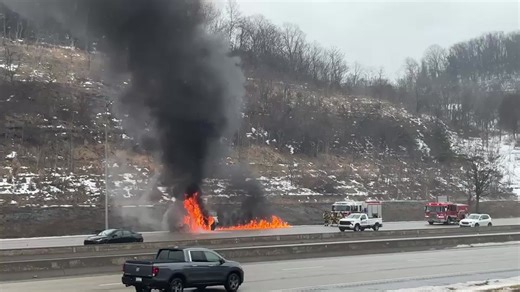 BREAKING NEWS: A truck burst into flames along a major highway in Pittsburgh on Sunday, causing a lane restriction and slowing traffic. MORE HERE >> https://www.wpxi.com/news/local/truck-becomes-engulfed-flames-along-pittsburgh-highway/KNMAGKYS3BCUTCM5QRCNZEBBX4/ | WPXI-TV Pittsburgh