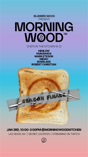 Morning Wood on Instagram: "SEASON FINALE @ THE ORIGINAL MORNING WOOD KITCHEN 💔 RSVP 🔗 BIO • • • #morningwood #livestream #chefsonly #twitch #morningwoodkitchen"