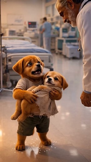 From Pain to Hope: A Puppy Brother’s Emotional Journey 💔➡️❤️#shorts #ai #trending #viral #animals